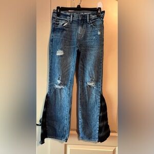 GAP Blue Distressed Flare Jeans Size 14 girls